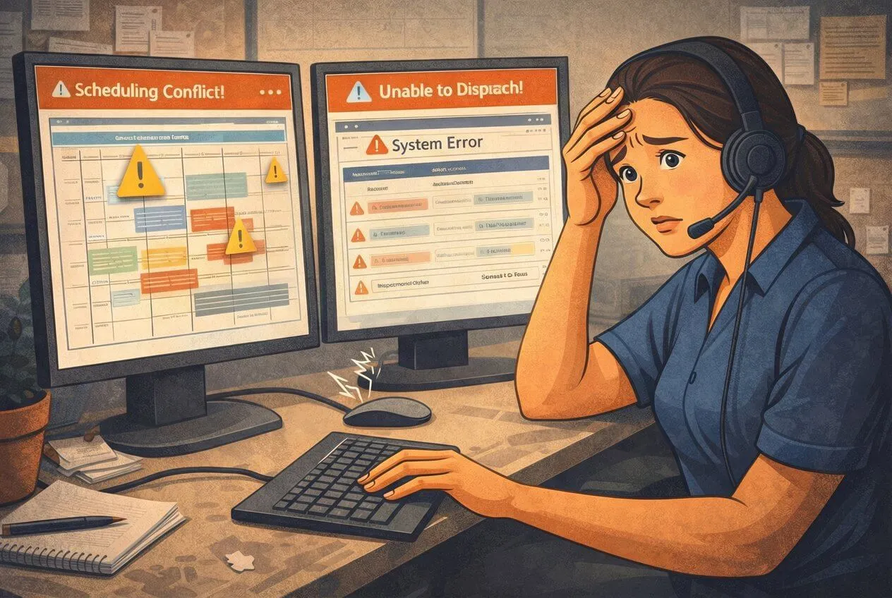 A calendar view showing multiple scheduled visits for a single field service job